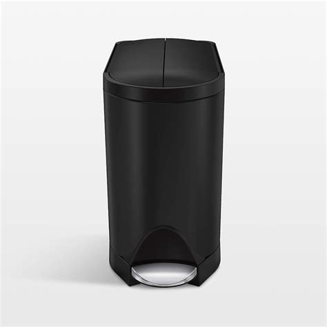 simplehuman Matte Black Metal Butterfly Trash Can | Crate & Barrel