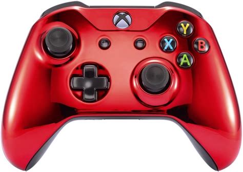 Amazon.com: eXtremeRate Chrome Red Edition Front Housing Shell for Xbox One Wireless Controller ...