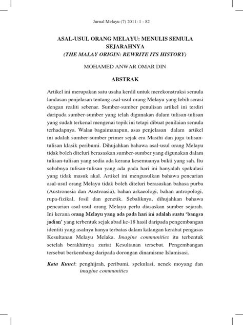 Asal-Usul Orang Melayu | PDF