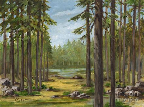 Pine Forest Painting by Paul Brent | Pixels