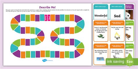 Adjectives Board Game (teacher made) - Twinkl