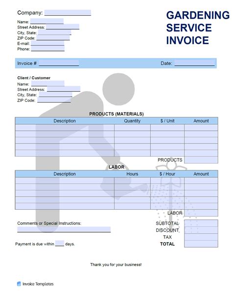 Lawn Maintenance Invoice Template – PARAHYENA