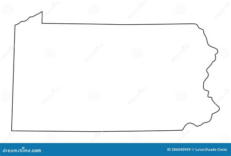 Pennsylvania map outline stock illustration. Illustration of white - 286040959