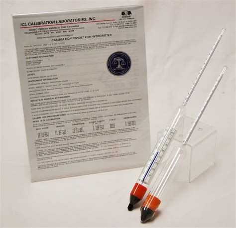 Test, Measure & Inspect ASTM S561HL Thermohydrometer with NIST traceable ISO/IEC 17025 ...