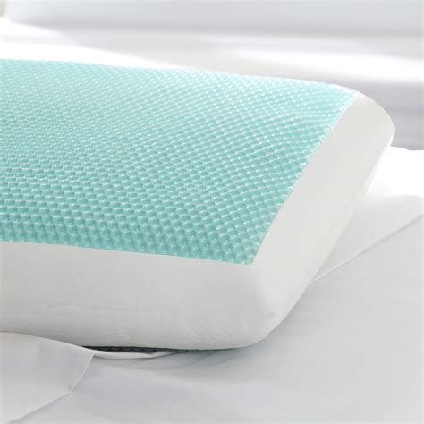 Sealy Essentials Memory Foam Gel Cooling Pillows, White,Standard/Queen