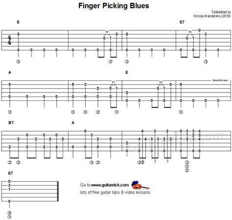 FINGERPICKING BLUES Fingerstyle Guitar Tab: GuitarNick.com