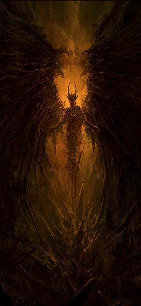 Demon, Wings, Satan, Lucifer, Hell, Artwork - Morningstar Wallpaper Wings Lucifer - 1125x2436 ...