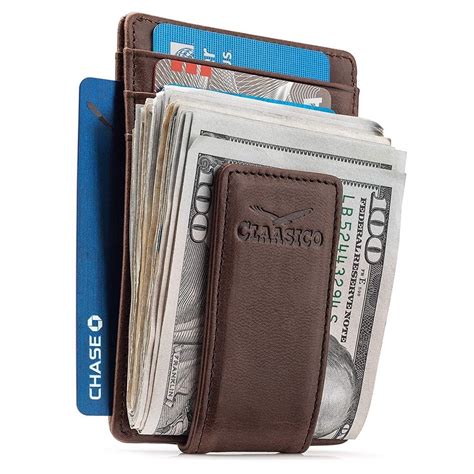 Claasico - Money Clip Leather Wallet For Men Slim Front Pocket RFID ...