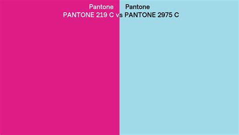 Pantone 219 C vs PANTONE 2975 C side by side comparison