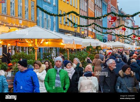 Christmas Market in Nyhavn, Copenhagen, Denmark Stock Photo - Alamy