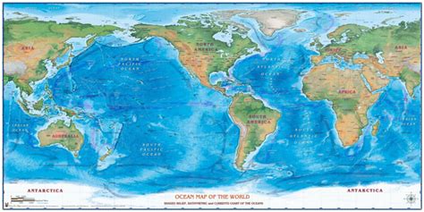 World Ocean Shaded Relief Wall Map | Maps.com.com