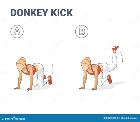 Donkey Kick With Resistance Band Girls Workout Exercise Colorful ...