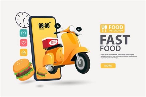 Trendy minimalistic food delivery service or online food order application banner design ...