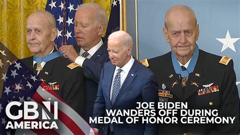 Joe Biden wanders off during Medal of Honor ceremony at White House - YouTube