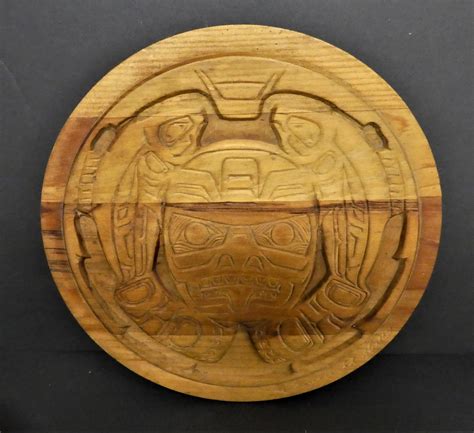 Haida Art Round Wooden Box/clarence Wells Cedar Box/canadian Native Art ...