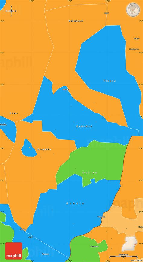 Political Simple Map of Mbale