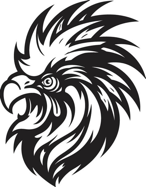 Sleek Rooster Logo in Majestic Black Rooster Majesty in Vector Artform ...