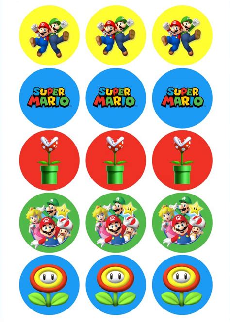 Mario Bros cupcake / cookie edible toppers - Itty Bitty Cake Toppers