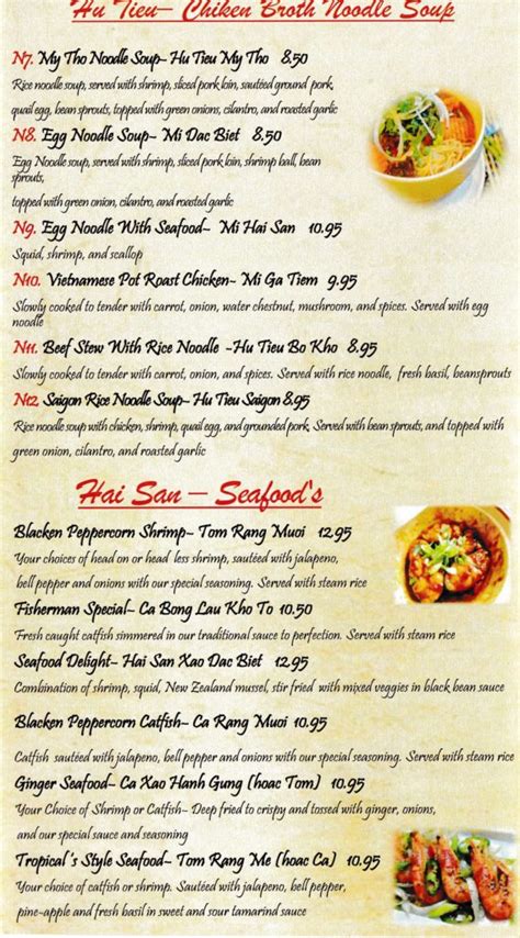 Saigon Restaurant Menu – Amarillo Menu