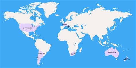 Major Chardonnay regions around the world