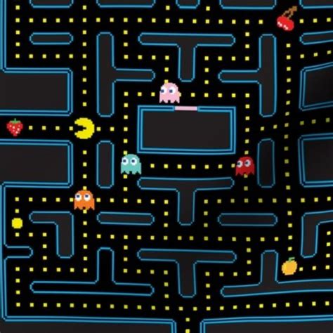 Pacman Retro Video Game Pattern - Spoonflower | Video game pattern, Art ...