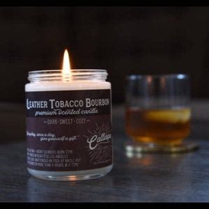 Leather Tobacco Bourbon Candle - Etsy