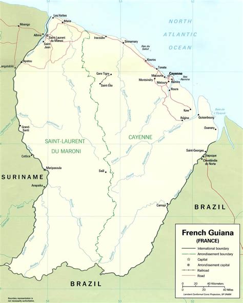 French Guiana Map South America