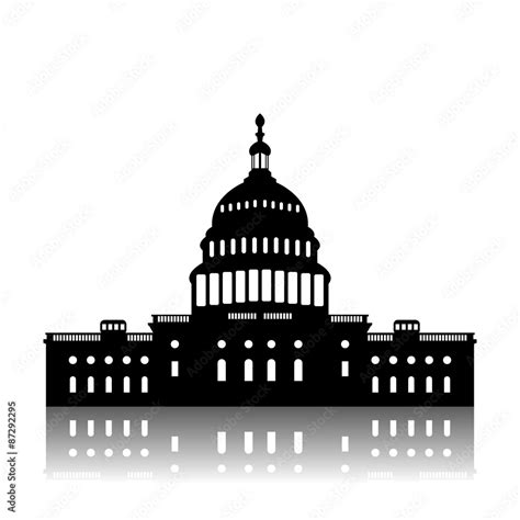 Washington Capitol building skyline silhouette vector Stock Vector ...