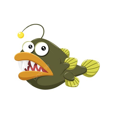 Anglerfish Vector PNG Images, Cute Anglerfish, Anglerfish, Bony Fish ...