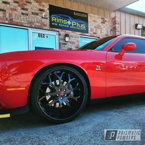 Dodge Challenger Srt Rims coated with Ink Black | Prismatic Powders