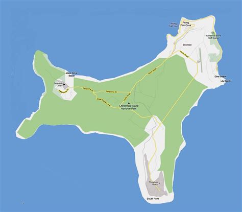 Detailed road map of Christmas Island with cities | Christmas Island ...