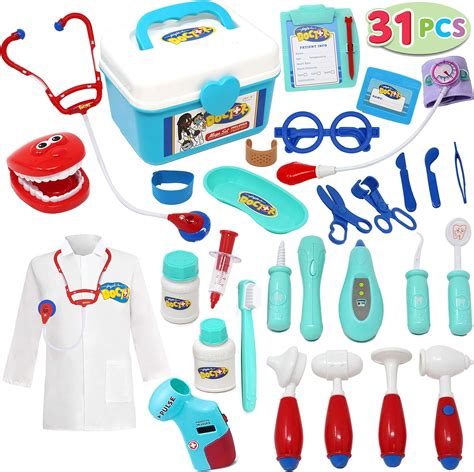 JOYIN 31Pcs Kids Doctor Playset, Pretend Doctor Kit with Electronic ...