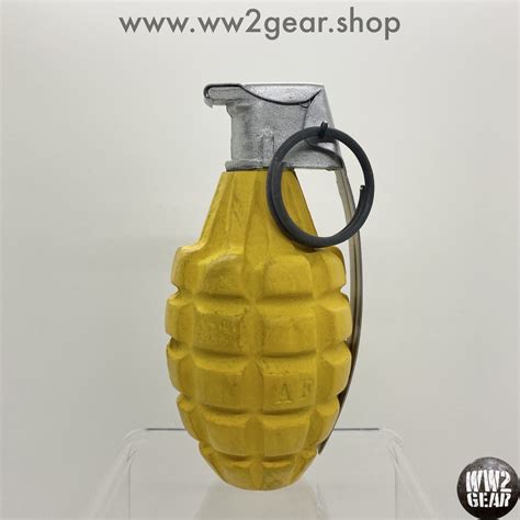 US WW2 MKII Pineapple Frag Grenade - Early War Yellow (Resin Reproduction)