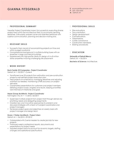 Professional Architecture Resume Examples | LiveCareer