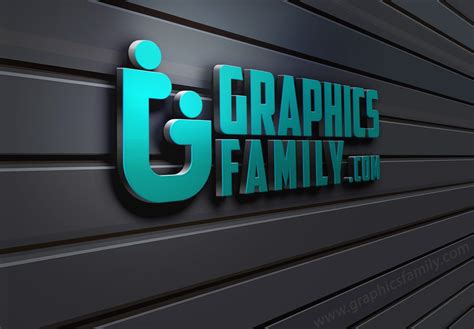 3D Wall Logo Mock-Up – GraphicsFamily