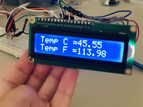 LCD Temperature Display With RGB LED : 5 Steps - Instructables