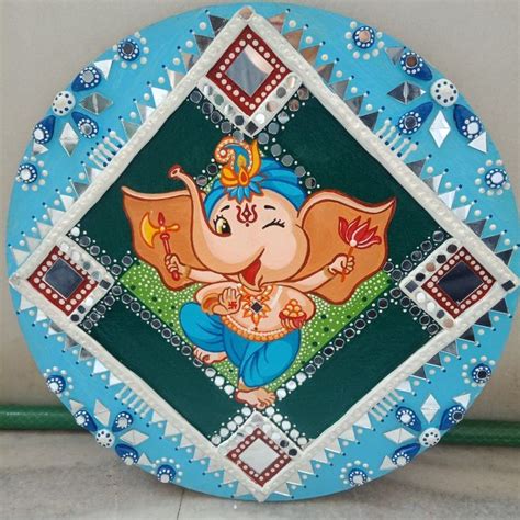 Ganesha painting and Lippan Art on mdf board... | Ganesha painting, Novelty christmas, Painting