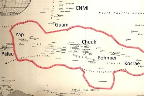 Location of the four states of the Federated States of Micronesia: Yap ...