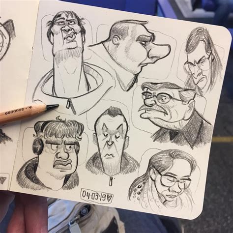 Warming up... Observing faces on the train ️ ️ #drawing #observationaldrawing #sketch # ...