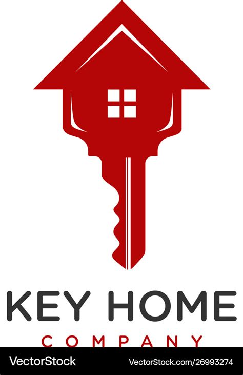 House key logo design Royalty Free Vector Image