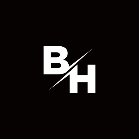 bh logo letter monogram slash con plantilla de diseños de logotipos ...