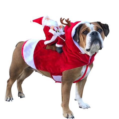 Running Santa Christmas Pet Costumes,Santa Dog Costume Dog Apparel Party Dressing up Clothing ...