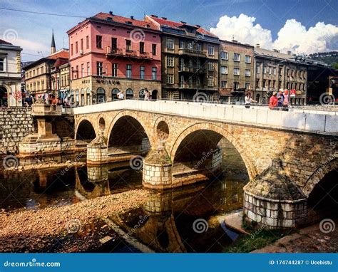 Latin Bridge, Sarajevo editorial photography. Image of bridge - 174744287