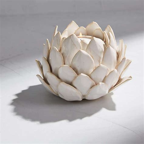 Dorma Artichoke Tealight Candle Holder | Dunelm Clay Candle Holders ...