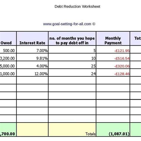 Debt Reduction Spreadsheet For Numbers — db-excel.com