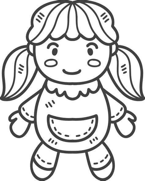 Hand Drawn baby girl doll illustration 12665162 PNG