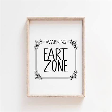 Fart Zone Sign Funny Humorous Bathroom Wall Decor Print - Etsy