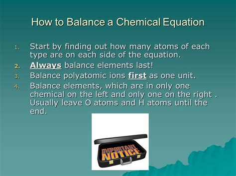 Balancing Equations Rules Orders | clc.cet.edu