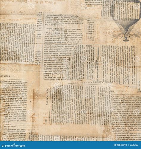 Grungy Antique Newspaper Paper Collage Stock Photo - Image: 20045390