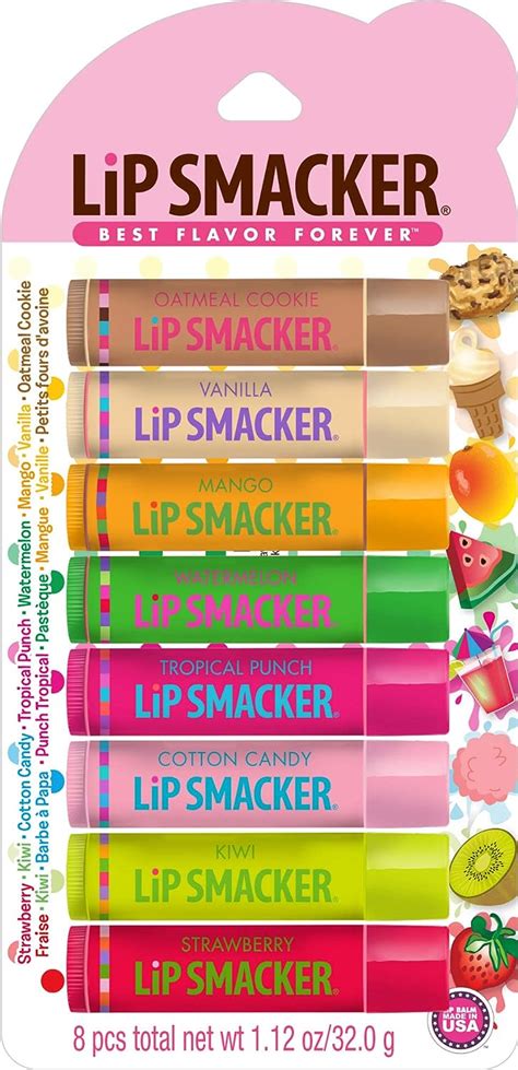 Lip Smacker Original & Best Holiday Flavored Lip Balm Party Pack, Oatmeal Cookie, Vanilla, Mango ...